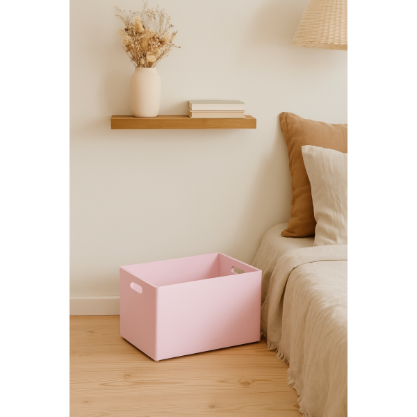 Skrzynka drewniana 40x30x23cm Różowa