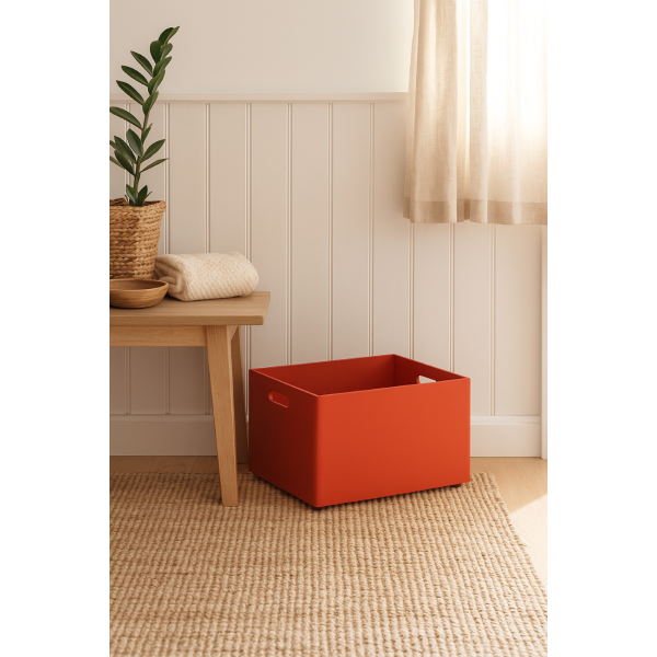 Skrzynka drewniana 40x30x23 cm Czerwona