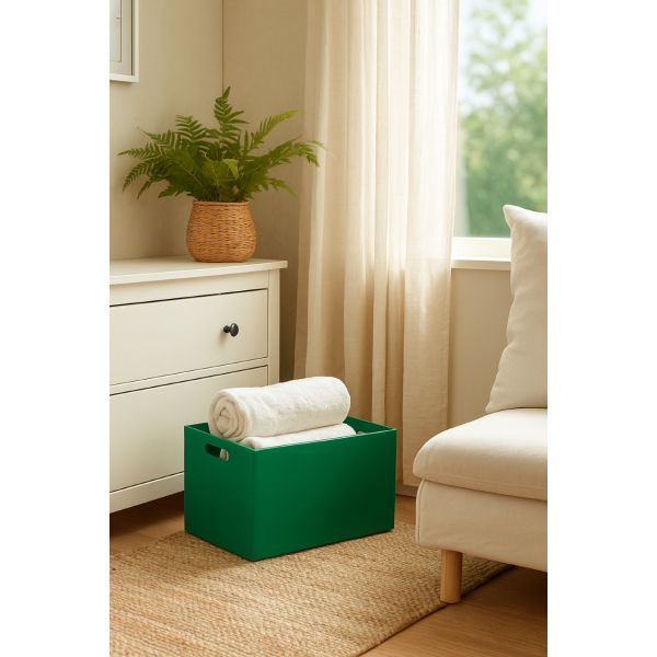 Skrzynka drewniana 40x30x23cm Zielona