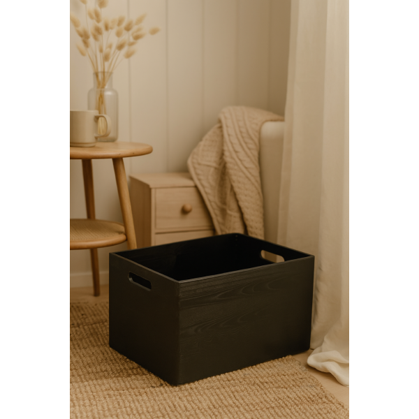 Skrzynka drewniana 40x30x23cm Czarna