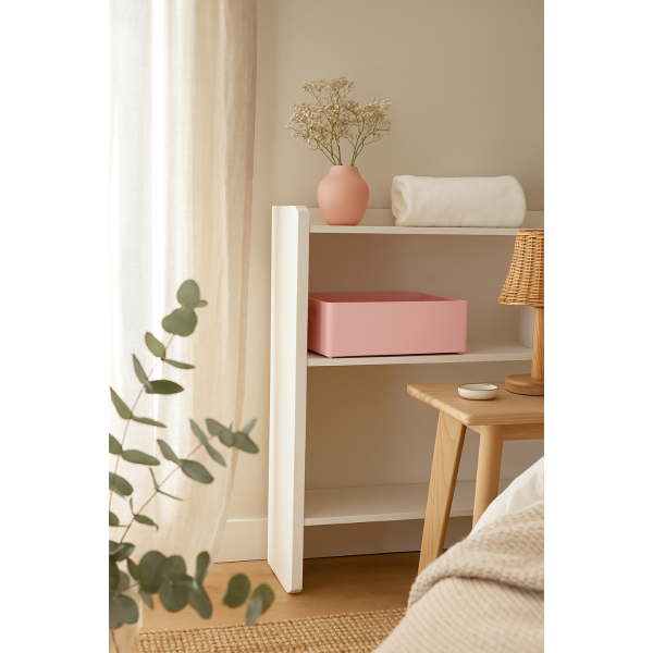 Skrzynka drewniana 40x30x13,5 cm Różowa
