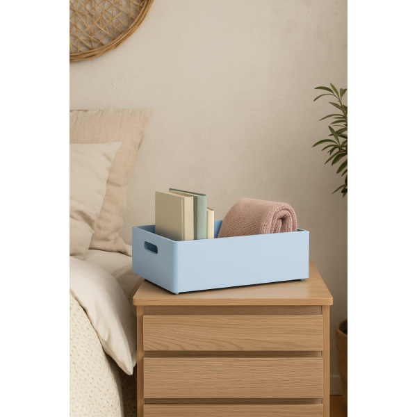 Skrzynka drewniana 40x30x13,5 cm Niebieska