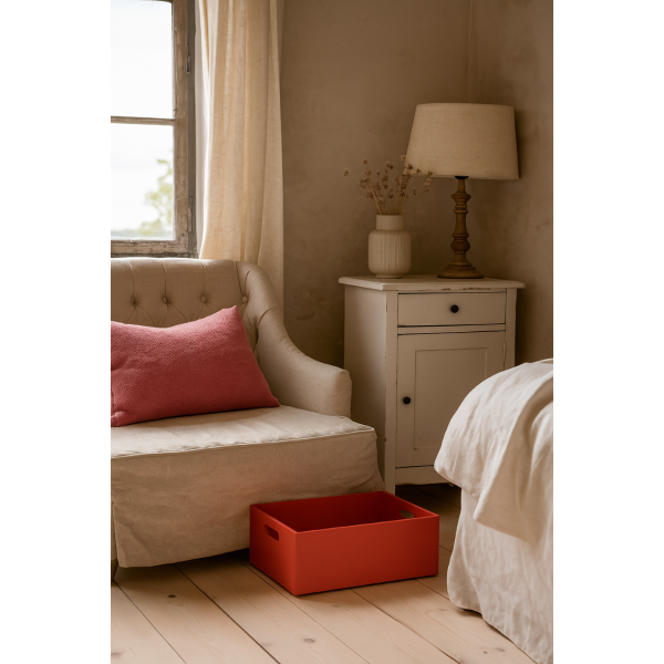 Skrzynka drewniana 40x30x13,5 cm Czerwona