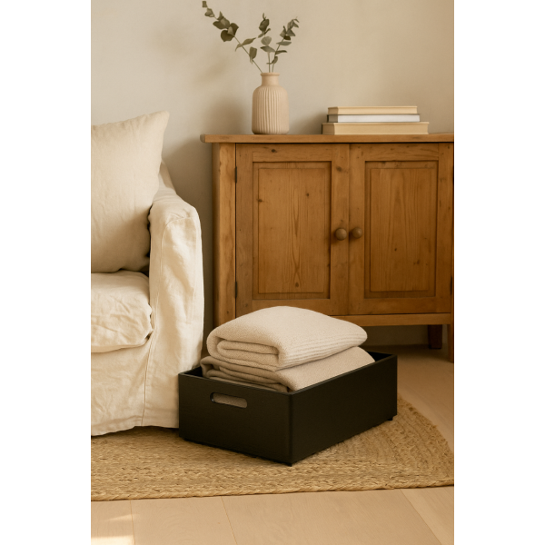 Skrzynka drewniana 40x30x13,5 cm Czarna