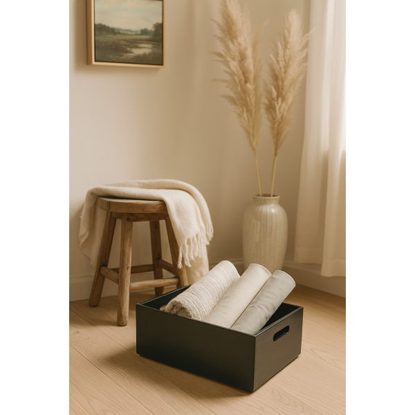 Skrzynka drewniana 40x30x13,5 cm Czarna