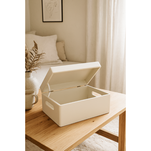 Drewniana skrzynka dekoracyjna 30x20x13,5 cm biała