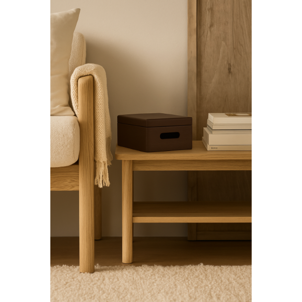 Drewniana skrzynka dekoracyjna 30x20x13,5 cm Brązowa Drewniana skrzynka dekoracyjna 30x20x13,5 cm Brązowa