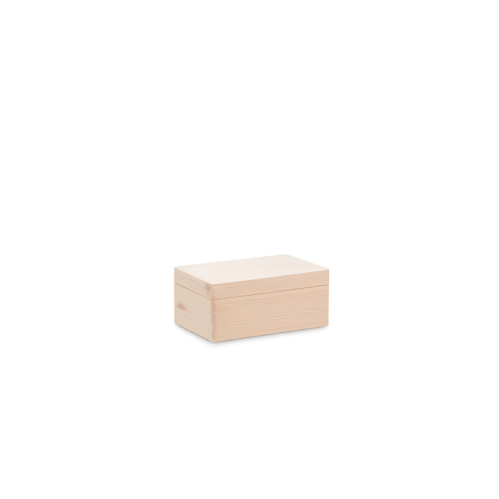 Skrzynka drewniana z deklem 20x15x10 /315300AC Bez uchwytów, dekiel ze sklejki NADRUK LOGO