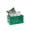 Skrzynka drewniana duża 46x31x25 cm Mint green