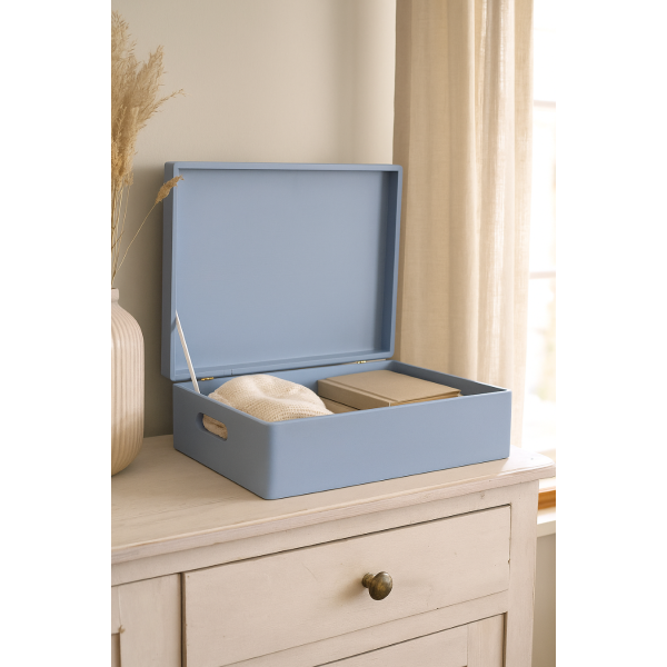 Skrzynka drewniana z deklem 40x30x13,5 cm Szara Skrzynka drewniana z deklem 40x30x13,5 cm Szara