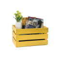 Skrzynka drewniana duża 46x31x25 cm Signal yellow