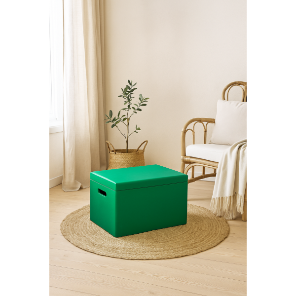 Drewniana skrzynka zamykana 40x30x23 cm Zielona