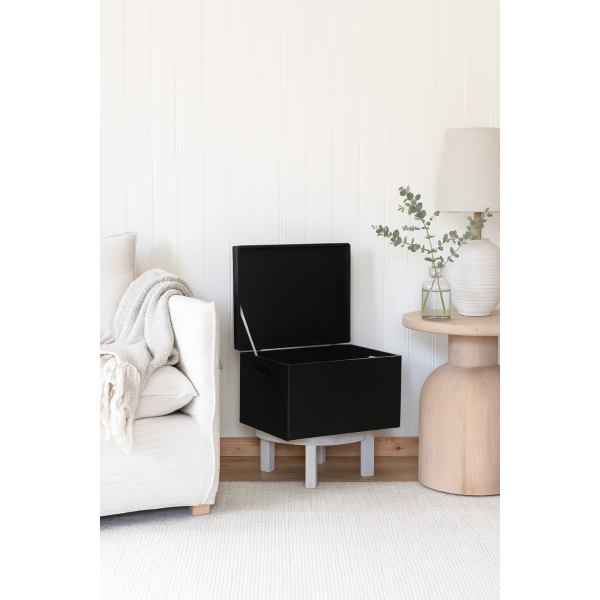 Drewniana skrzynka zamykana 40x30x23 cm Czarna