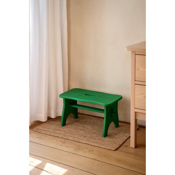 Stołek drewniany 38x19x21 cm Zielony