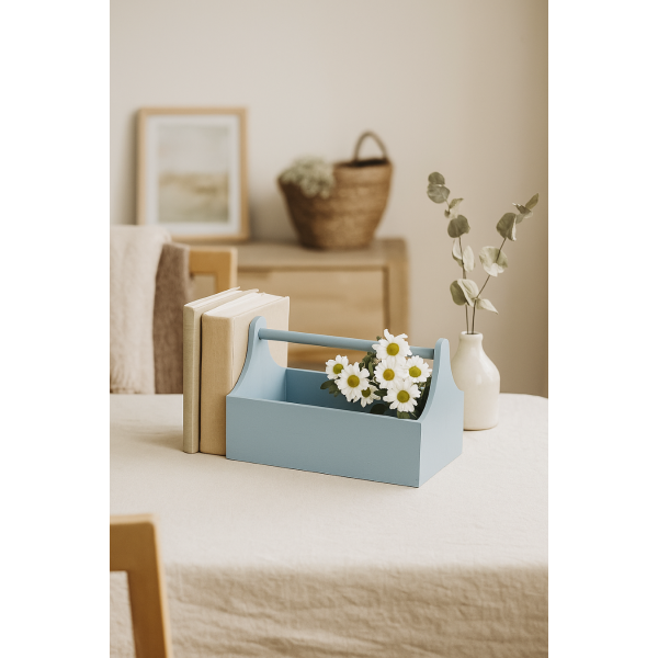 Skrzynka Drewniana Dekoracyjna Na Zioła 34x18x20,5 cm Szara