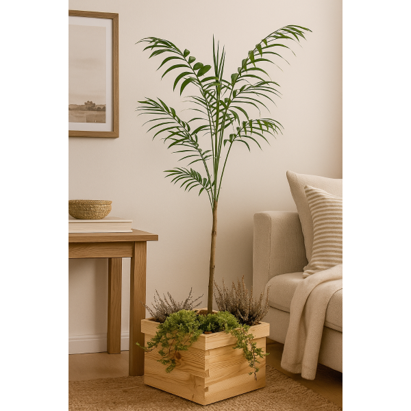 Doniczka kwadrat drewniana 32x32x25 cm