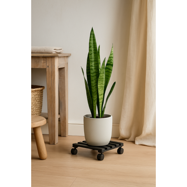 Podstawek drewniany kwadratowy 30x30x8 cm Jet black