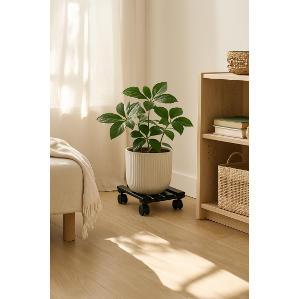 Podstawek drewniany kwadratowy 30x30x8 cm Jet black