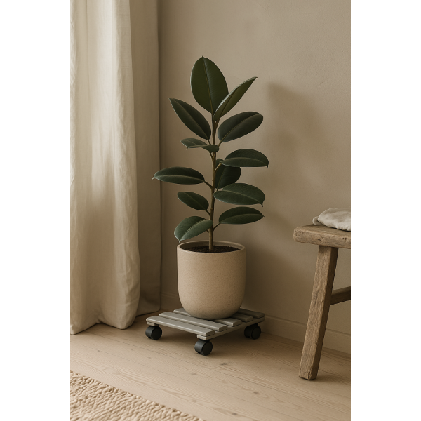 Podstawek drewniany kwadratowy 30x30x8 cm Szary