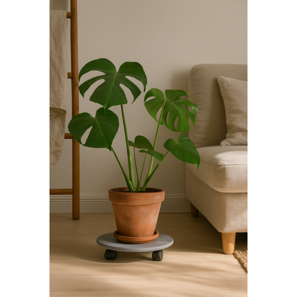 Podstawek  drewniany okrągły 35 cm Szary