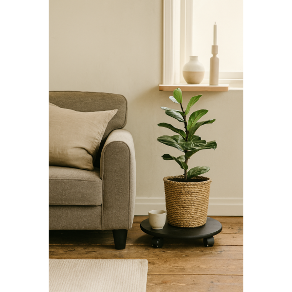 Podstawek  drewniany okrągły 35 cm Jet black