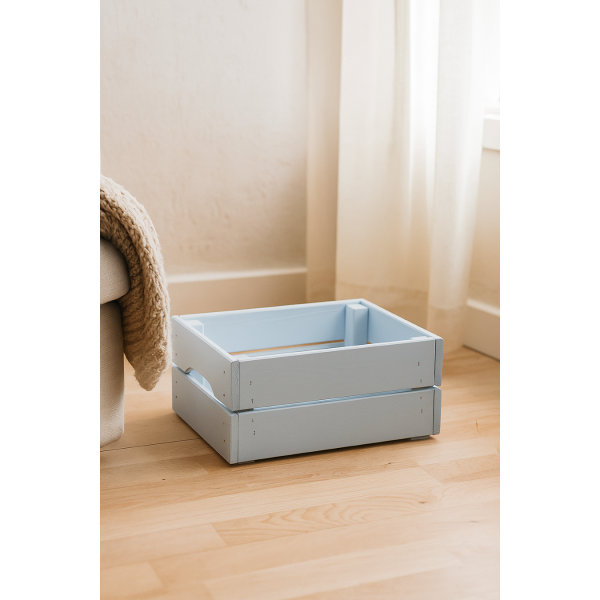 Skrzynka drewniana mała 31x23x15 cm Niebieska Skrzynka drewniana mała 31x23x15 cm Niebieska