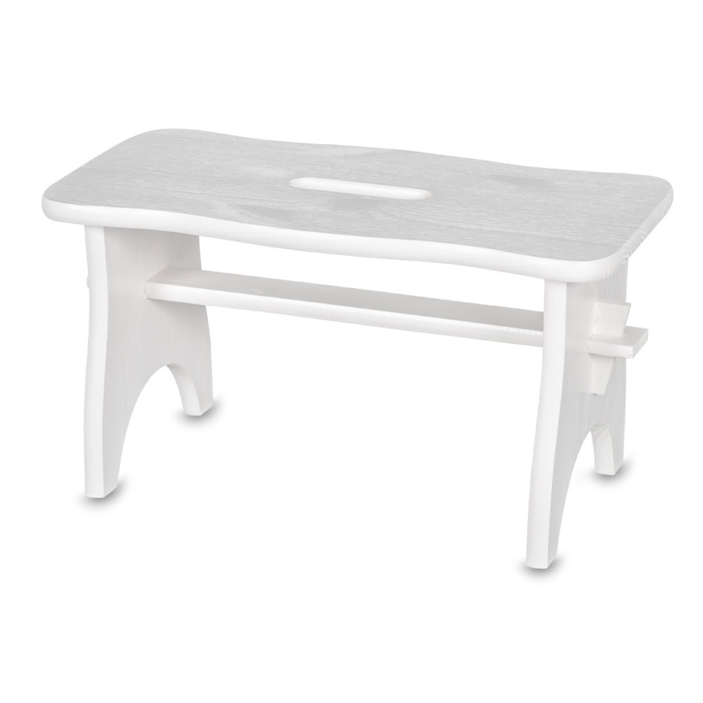 Stołek drewniany 38x18x21 cm Signal white