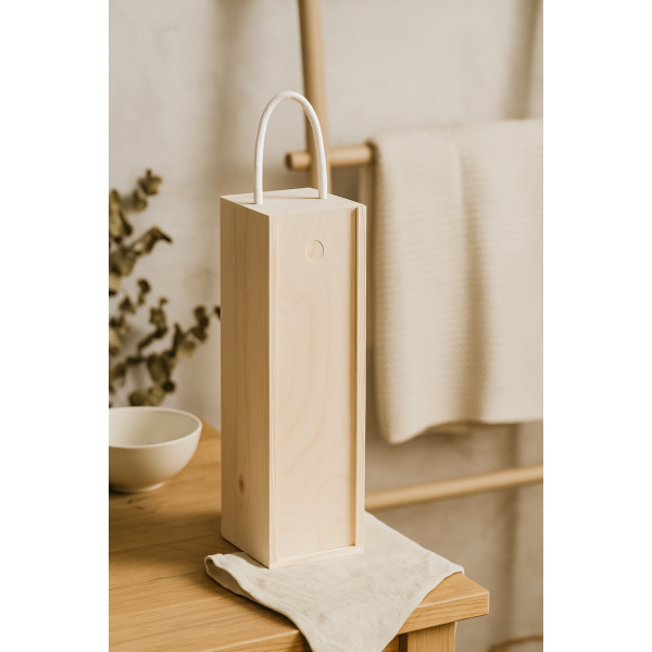 Skrzynka drewniana na wino 10x11x35 cm