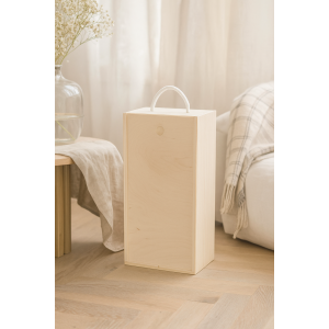 Skrzynka drewniana na wino 20x11x35 cm – pudełko na 2 butelki