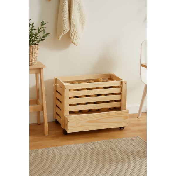 Skrzynka drewniana na ziemniaki 61x42x43 cm