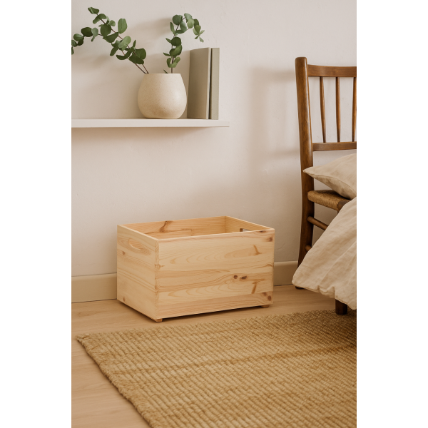 Skrzynka drewniana 40x30x23 cm  – pojemnik, organizer, naturalne drewno sosnowe