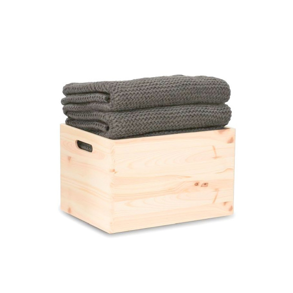 Skrzynka drewniana 40x30x23 cm  – pojemnik, organizer, naturalne drewno sosnowe