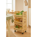Warzywniak drewniany 39x30x75 cm na kółkach – Regał na warzywa i owoce do kuchni i spiżarni