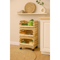 Warzywniak drewniany 39x30x75 cm na kółkach – Regał na warzywa i owoce do kuchni i spiżarni