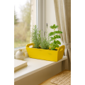 Doniczka drewniana 35x14,5x13 cm Żółta