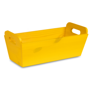 Doniczka drewniana 35x14,5x13 cm Signal yellow