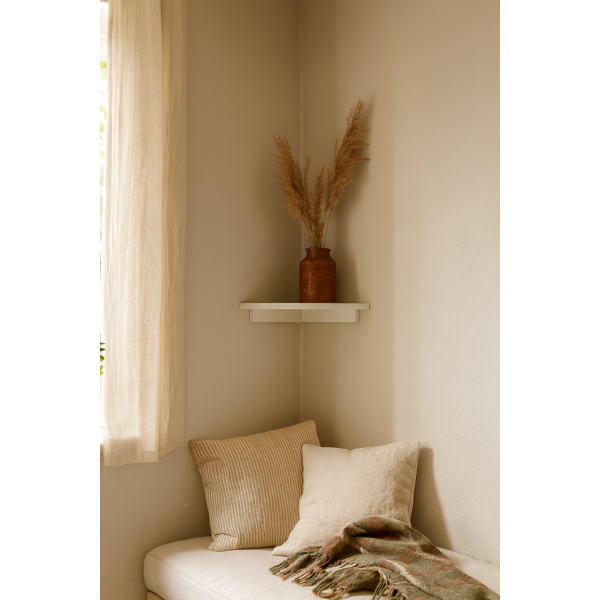 Półka drewniana narożna 22x22 cm biała