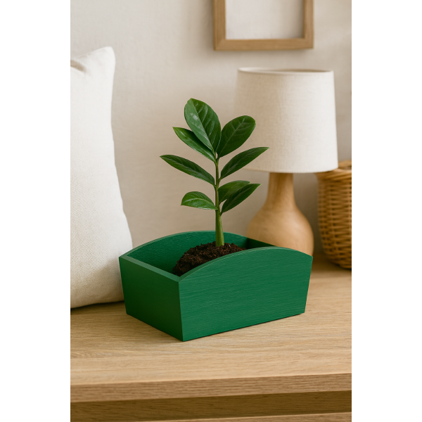 Doniczka drewniana 28x16x12 cm Zielona