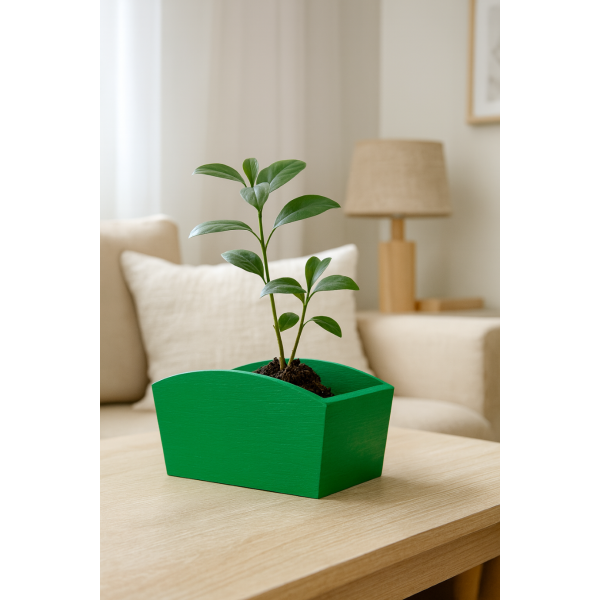 Doniczka drewniana 28x16x12 cm Zielona