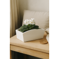 Doniczka drewniana 28x16x12cm Biała