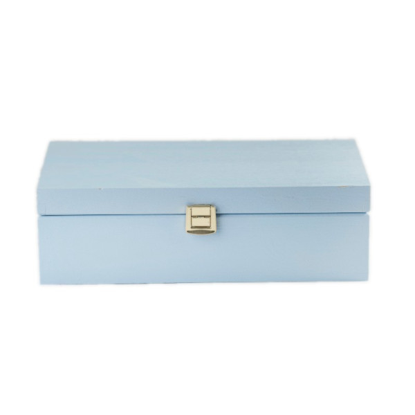 Herbaciarka drewniana 28x16x8,5 cm  Niebieska