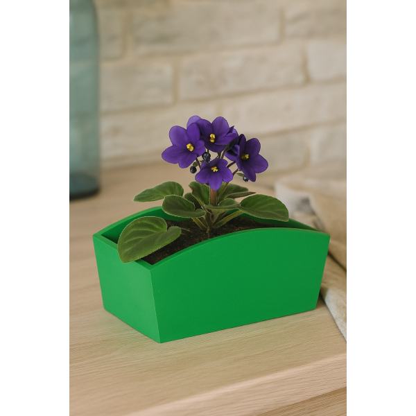 Doniczka drewniana 24x13x10,5 cm Zielona