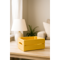 Skrzynka drewniana mała 31x23x15 cm Żółta