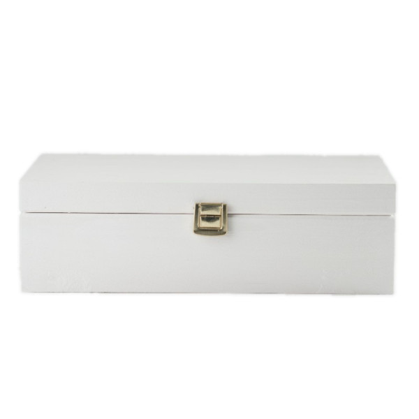 Herbaciarka drewniana 28x16x8,5 cm Biała