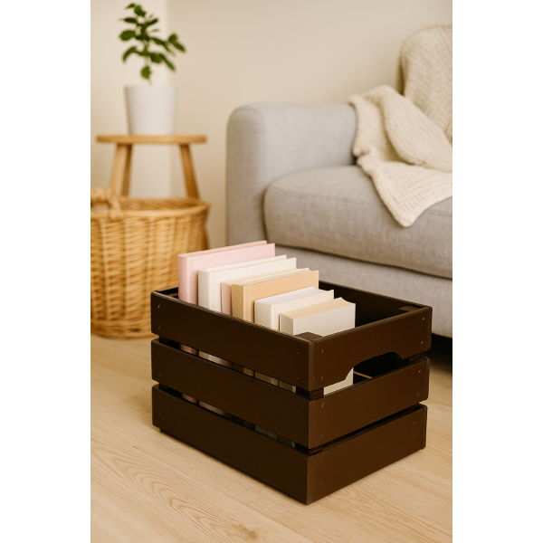 Skrzynka drewniana duża 46x31x25 cm Brązowa