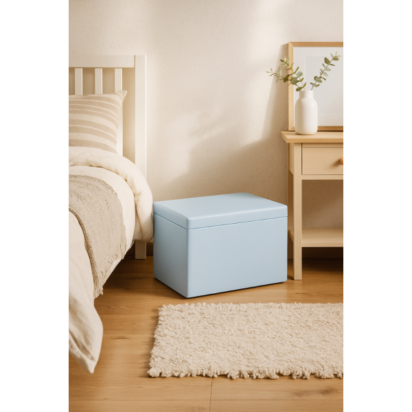 Drewniana skrzynka zamykana 40x30x23 cm bez uchwytów Niebieska