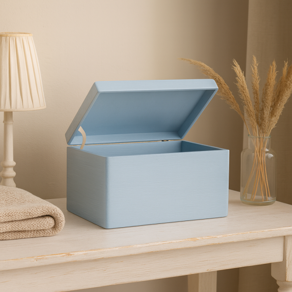 Drewniana skrzynka zamykana 40x30x23 cm Szara