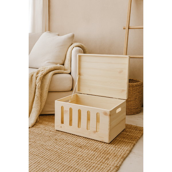 Skrzynka drewniana z deklem 40x30x23 /315200TK Frez wybranie, na kółkach