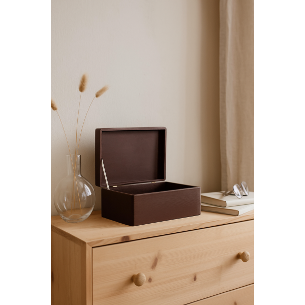 Drewniana skrzynka dekoracyjna 30x20x13,5 cm Brązowa BEZ UCHWYTÓW
