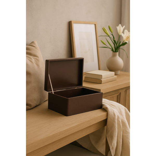 Drewniana skrzynka dekoracyjna 30x20x13,5 cm Brązowa BEZ UCHWYTÓW